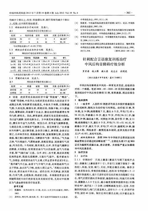 针刺配合言语康复训练治疗中风后构音障碍疗效分析