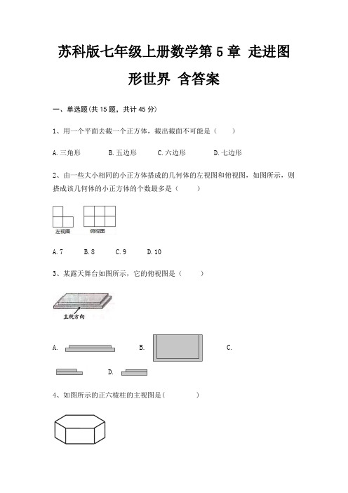 苏科版七年级上册数学第5章 走进图形世界 含答案