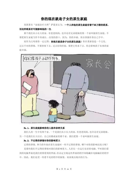 你的现在就是子女的原生家庭课件