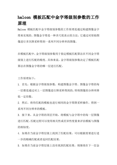 halcon模板匹配中金字塔级别参数的工作原理