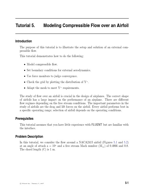 Fluent翼型算例-Modeling Compressible Flow over an Airfoil教程