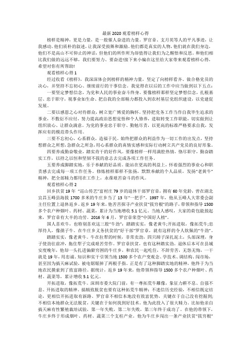 最新2020观看榜样心得