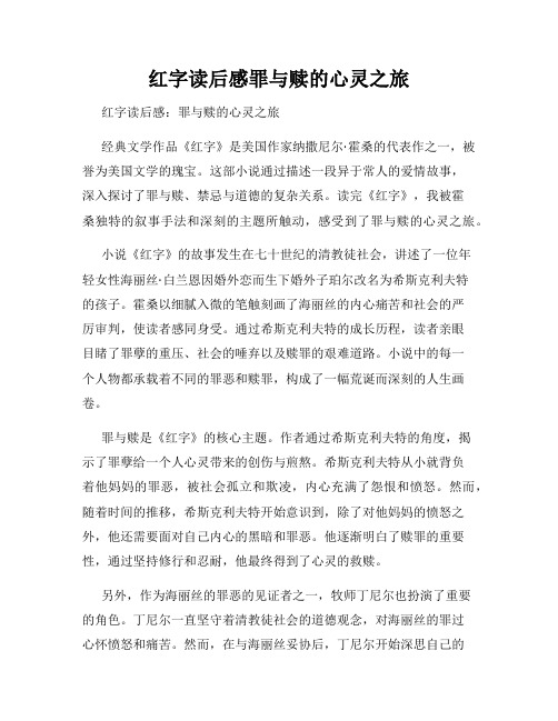 红字读后感罪与赎的心灵之旅