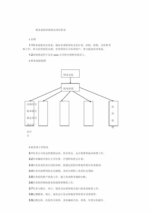 企业财务部组织架构及岗位职责-上传