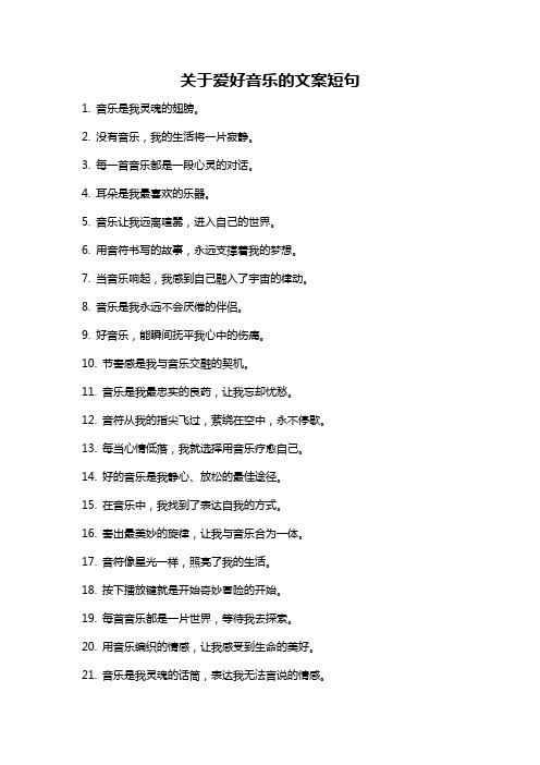 关于爱好音乐的文案短句