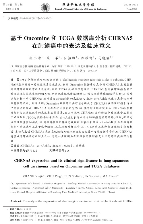 基于oncomine和tcga数据库分析chrna5在肺鳞癌中的表达及临床意义