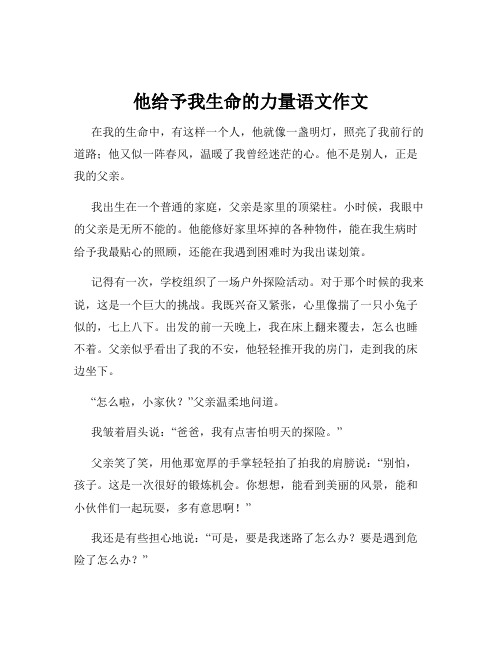 他给予我生命的力量语文作文