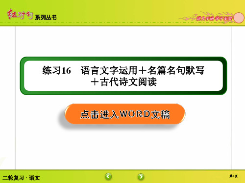 红对勾二轮复习语文组合练习 (2)