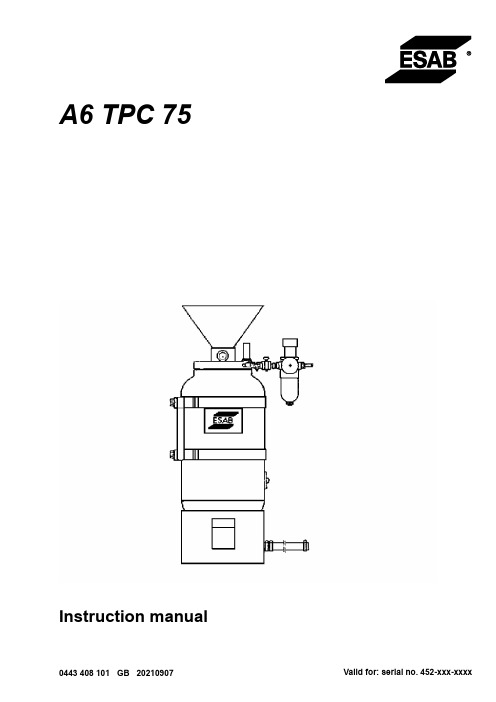 ESAB TPC 75 焊接烛火盒说明书