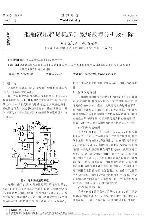 船舶液压起货机起升系统故障分析及排除_刘永生