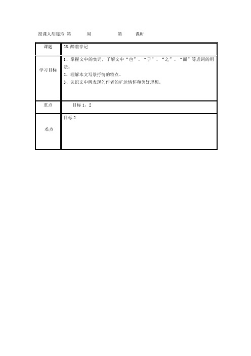 语文人教版八年级下册28课 醉翁亭记