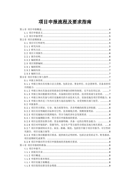 项目申报流程及要求指南