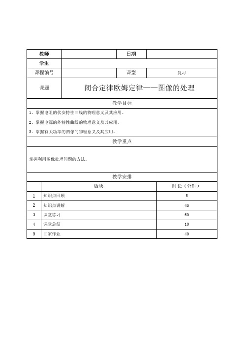 高中物理—闭合电路欧姆定律——图像的处理