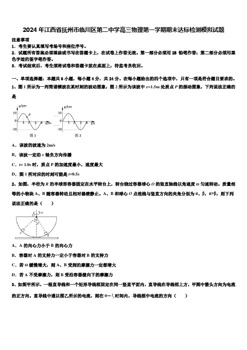 2024年江西省抚州市临川区第二中学高三物理第一学期期末达标检测模拟试题含解析