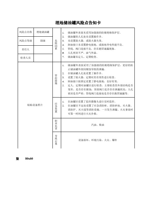 储油罐风险告知牌