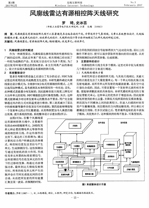 风廓线雷达有源相控阵天线研究