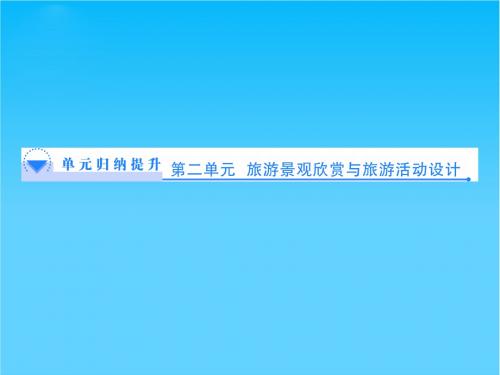 (教师用书)高中地理 第2单元 旅游景观欣赏与旅游活动设计单元归纳提升课件 鲁教版选修3