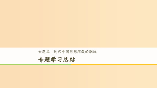 高中历史 专题三 近代中国思想解放的潮流学习总结 人民版必修3