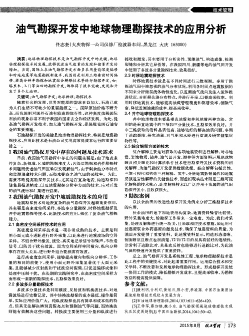 油气勘探开发中地球物理勘探技术的应用分析