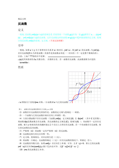 最新反函数常用知识点总结