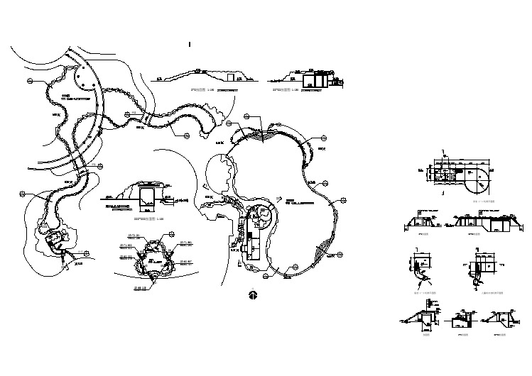 【设计图纸】景观溪流水池设计施工图011(精选CAD图例)