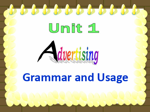 高中英语精品课件Unit1 Adverting-Grammar and usage(译林牛津版必修4)