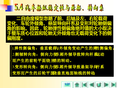 5.4 汽车操纵稳定性与悬架、转向系的关系