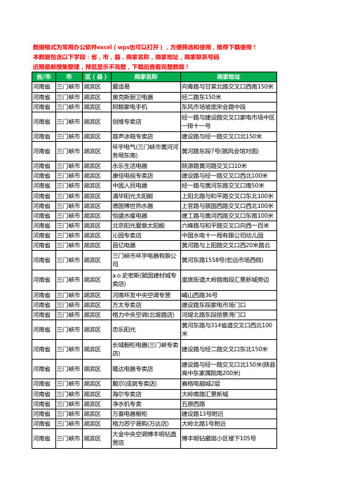 2020新版河南省三门峡市湖滨区家用电器工商企业公司商家名录名单联系电话号码地址大全196家