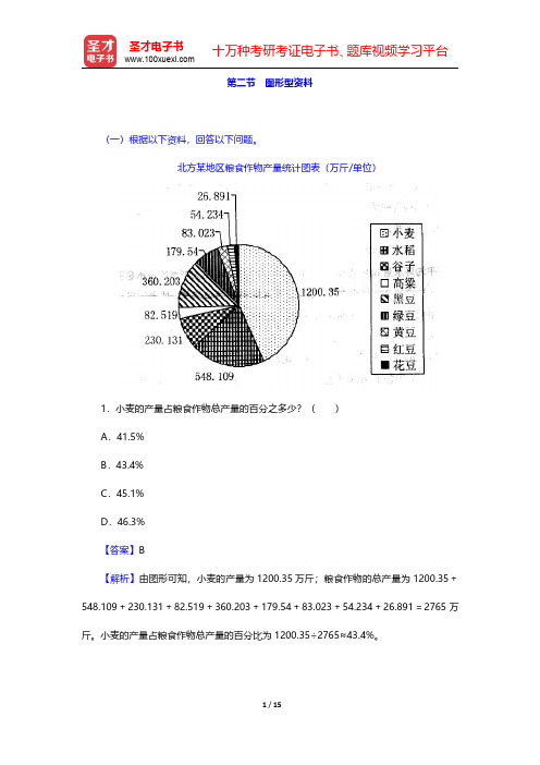 内蒙古自治区“三支一扶”选拔招募考试《基本素质测试》题库章节题库】第五章 资料分析  第二节 图形型