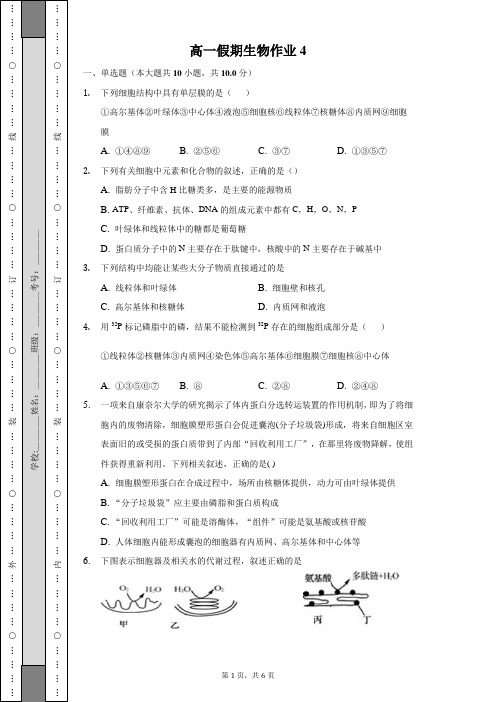 高一假期生物作业4-学生用卷_19