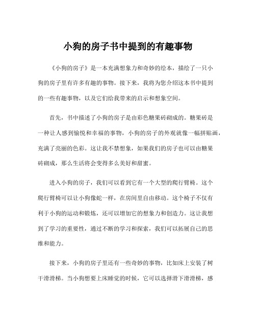 小狗的房子书中提到的有趣事物