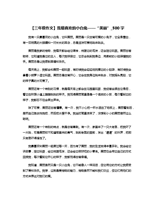 【三年级作文】我最喜欢的小白兔——“美丽”_500字