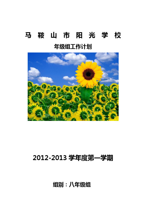 2012-2013学年度第一学期八年级组学期工作计划