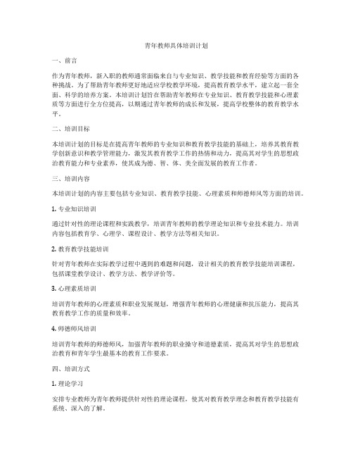 青年教师具体培训计划