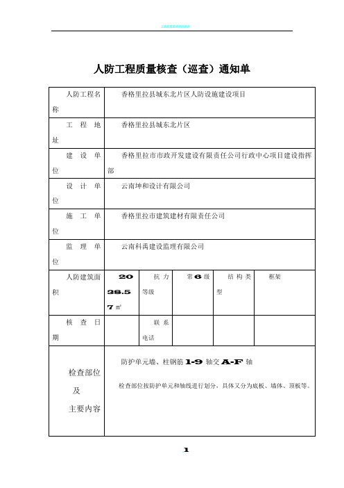 二、1-(10)人防工程质量核查(巡查)记录