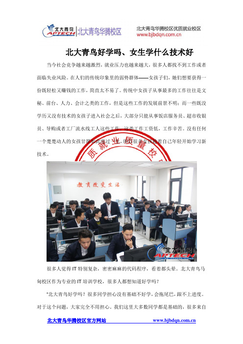 北大青鸟好学吗、女生学什么技术好