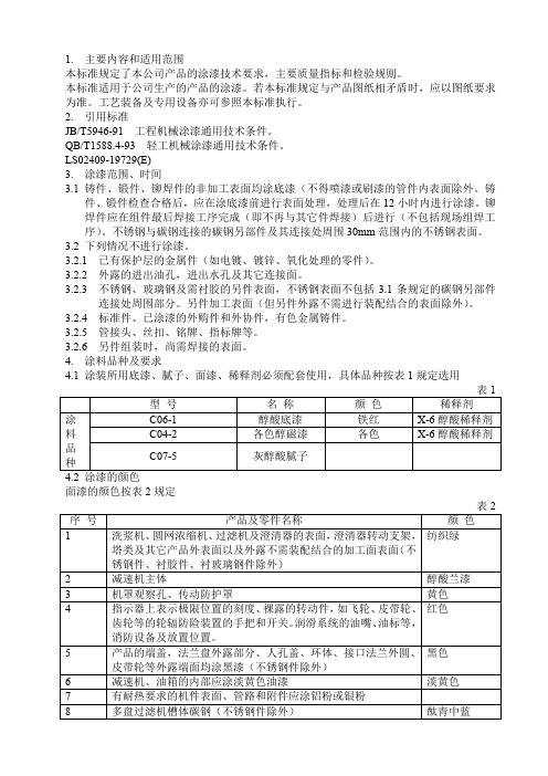 涂漆通用技术条件