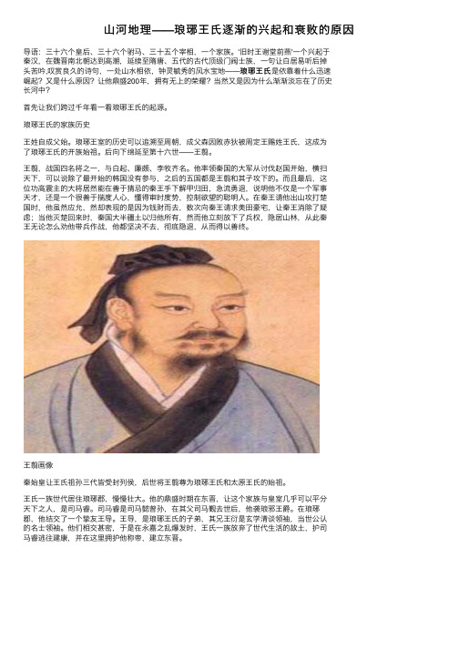 山河地理——琅琊王氏逐渐的兴起和衰败的原因