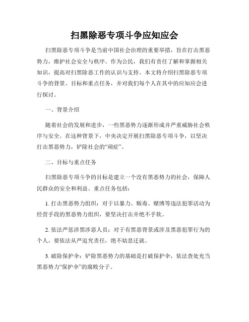 扫黑除恶专项斗争应知应会