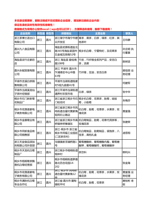 2020新版浙江省嘉兴白茶工商企业公司名录名单黄页大全25家