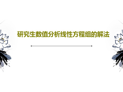 研究生数值分析线性方程组的解法共30页PPT