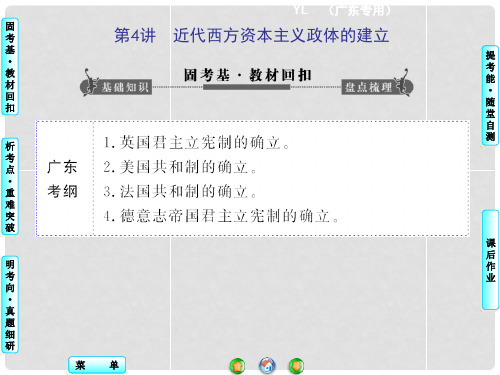 高考历史一轮总复习 第4讲 近代西方资本主义政体的建