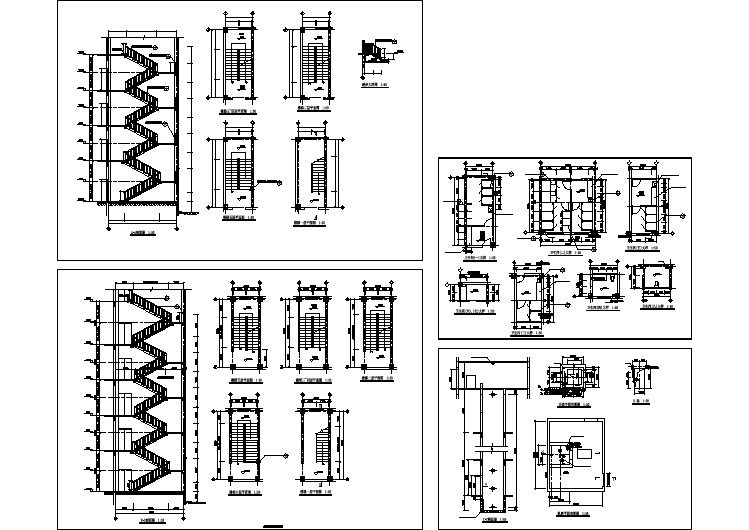 【CAD图纸】楼梯、电梯、卫生间大样(精美图例)