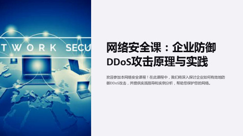 网络安全课：企业防御DDoS攻击原理与实践