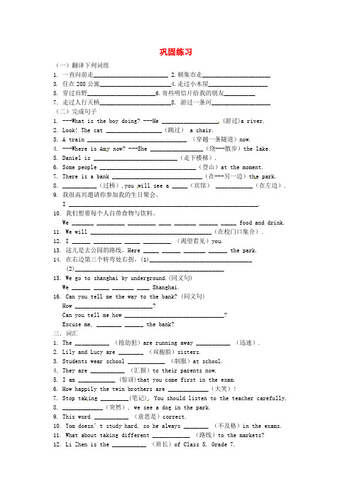 江苏省灌南县实验中学2020届中考英语巩固练习(无答案)