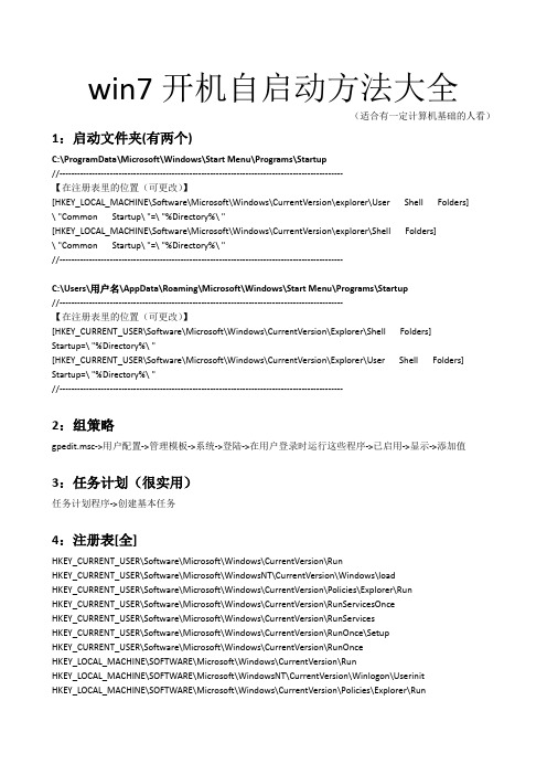 win7开机自动启动程序的5种方法