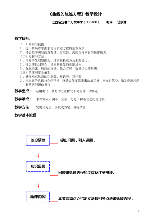 《曲线的轨迹方程》教学设计