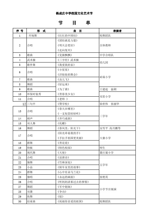 (011)艺术节节目单