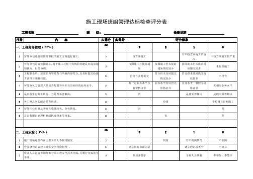 劳务施工队伍评分标准