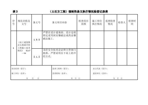 强条检查记录表